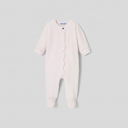 Baby girl pyjamas in velvet sherpa