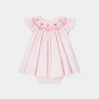 Baby girl dress in fil à fil