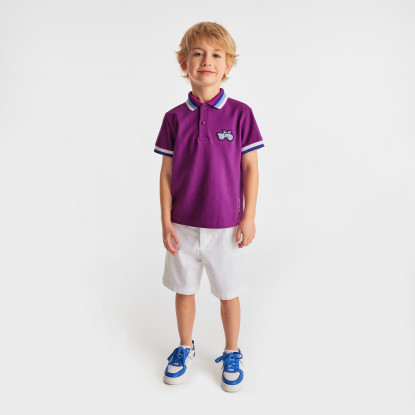 Boy polo shirt in mini cotton piqué