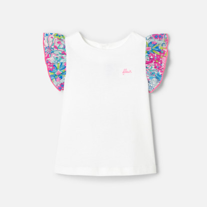 Baby girl T-shirt with ruffled sleeves